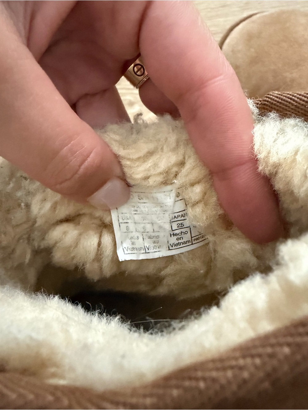 UGG Chestnut Brown Shearling-Lined Ankle Slippers - Picture 5 of 5